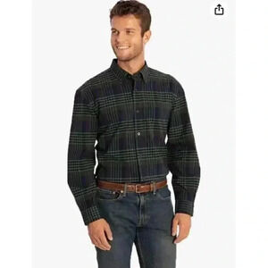 Orvis Green And Blue Plaid Long Sleeve Button Up‎ Shirt Mens Sz XL EUC